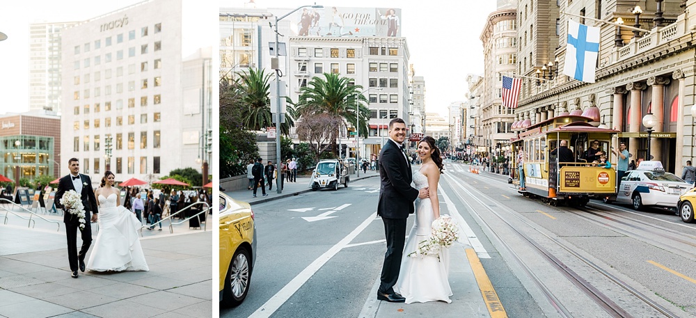 Union Square Downtown San Francisco wedding pictures