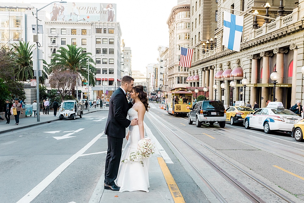 Union Square San Francisco wedding portraits