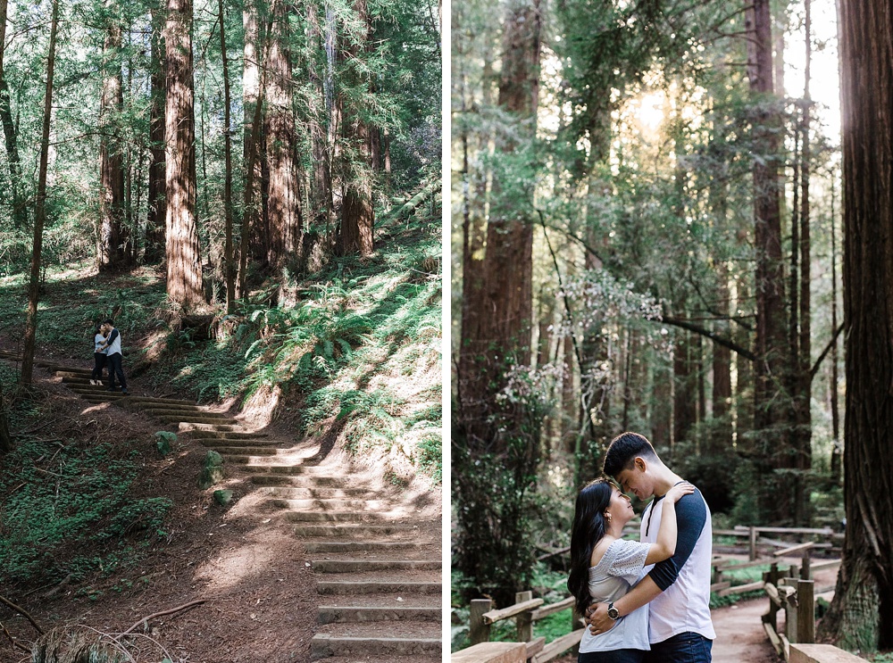 Romantic forest engagement photos