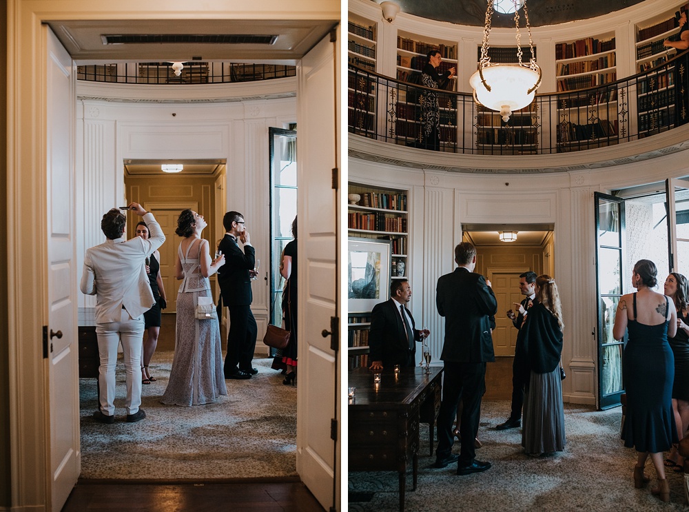 guests arrive at the fairmont san francisco wedding penthouse