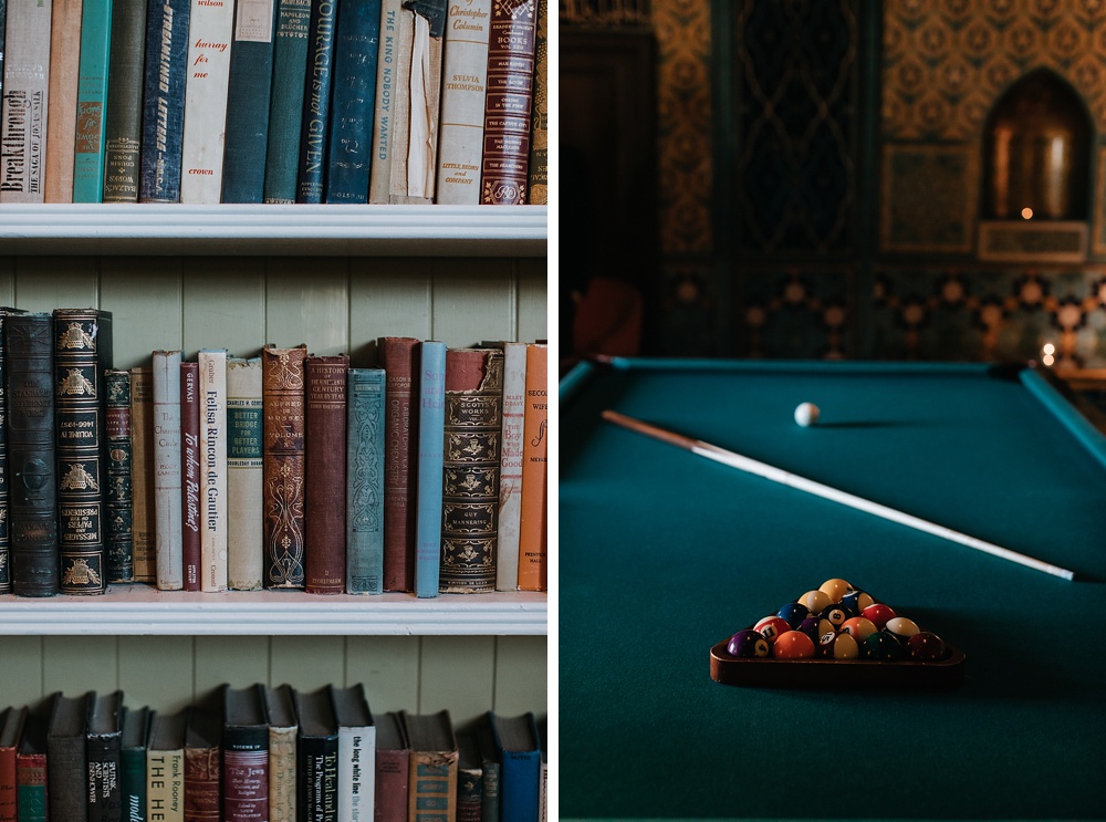 pool table and library at the fairmont san francisco wedding