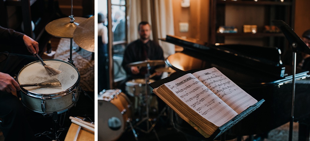 drums and a music book at the fairmont san francisco wedding