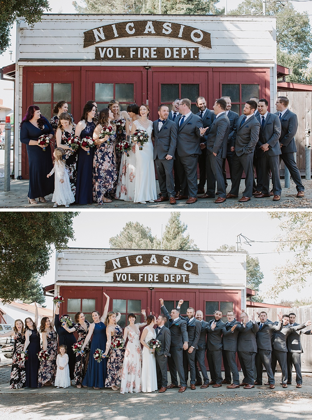 Wedding party pics at Rancho Nicasio wedding 