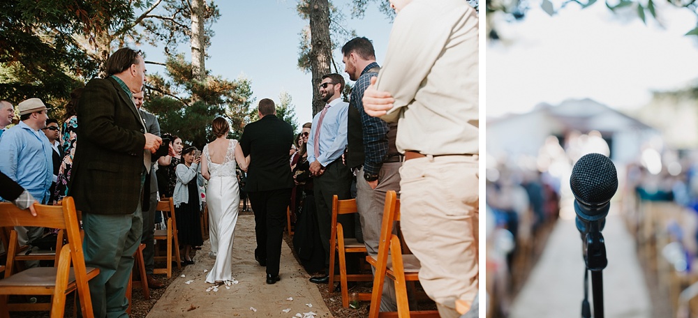 Bride walks down aisle at Rancho Nicasio wedding