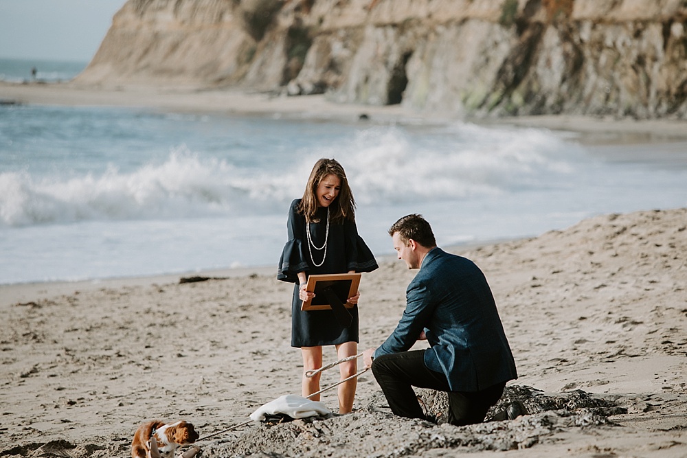 Ritz-Carlton Half Moon Bay proposal initial reaction by amy thompson photography