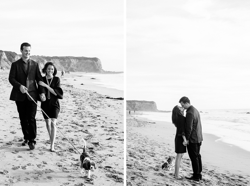 black and whites of Ritz-Carlton Half Moon Bay proposal by amy thompson photography
