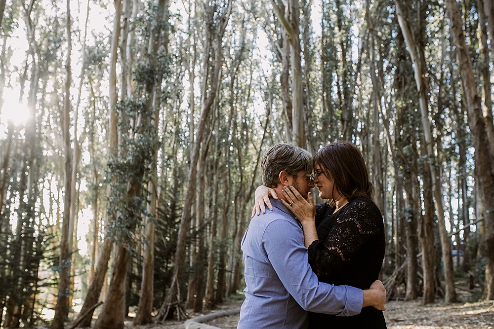 Couple at Lover's Lane for San Francisco Engagement Locations by amy thompson photography