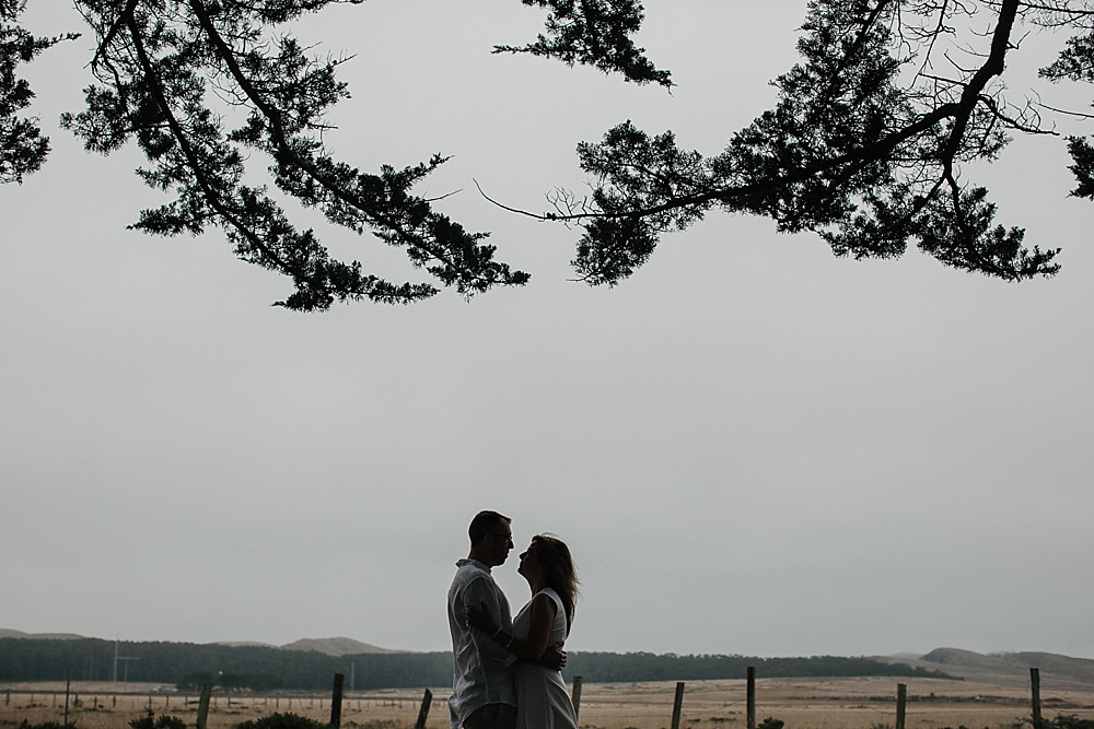 couple pose for bay area engagment locations in point reyes by amy thompson photography