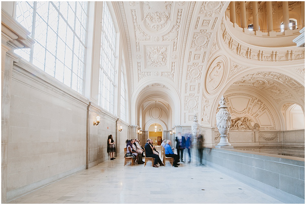 People getting ready at San Francisco City Hall Wedding Ceremony by amy thompson photography