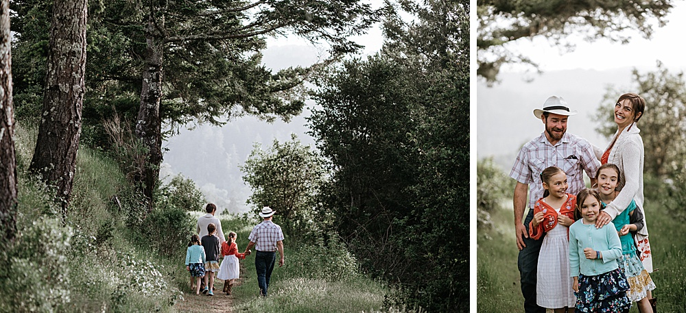 family walks together during marin family photography shoot by amy thompson photography