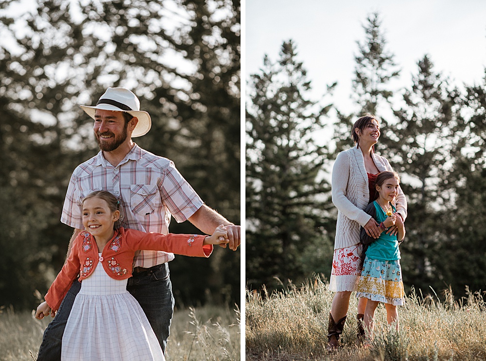 dad and daughter and mom and daughter shots during marin family photography shoot by amy thompson photography