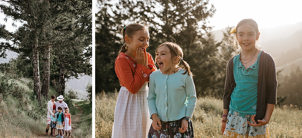 daughters giggle during marin family photography shoot by amy thompson photography