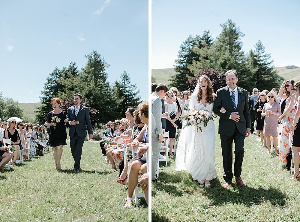 Walking down the aisle at Rosewood Events by amy thompson photography
