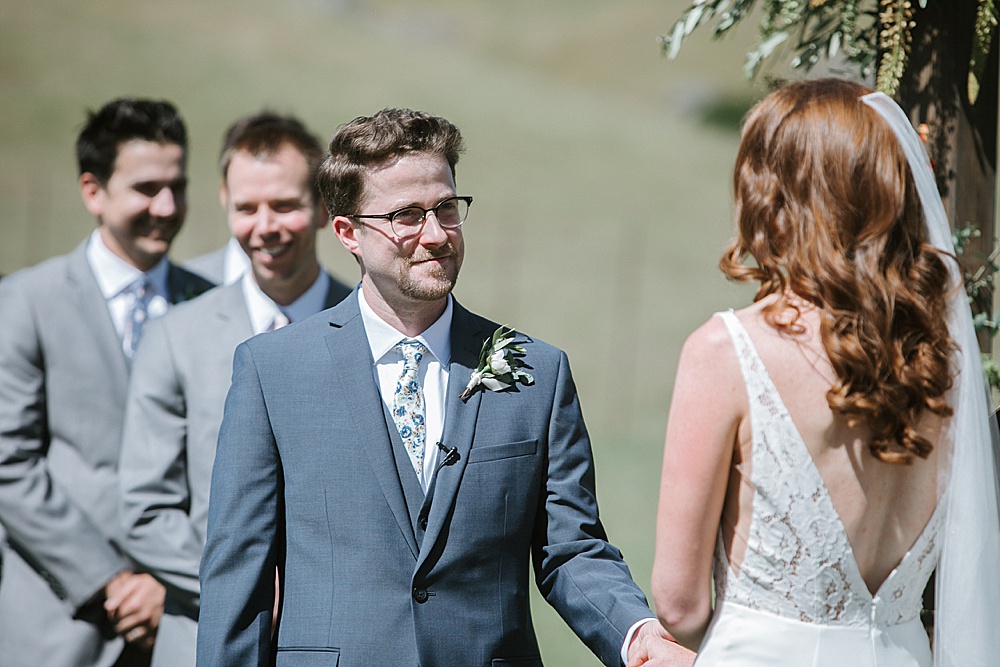 exchange of vows at Rosewood Events by amy thompson photography