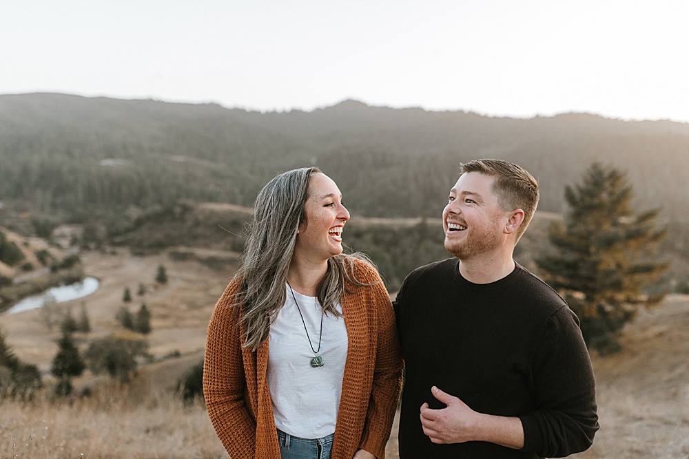 San Francisco Engagement Shoot on top of a hill with a view by amy thompson photography
