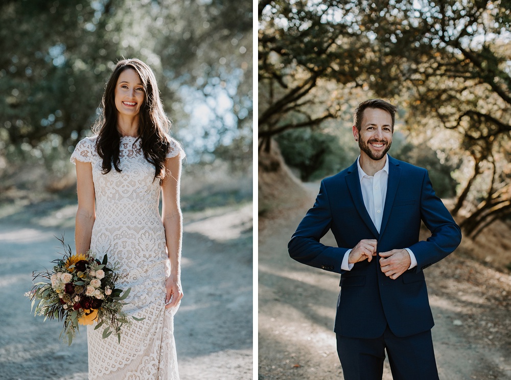 Bride and groom portraits at Marin County wedding by amy thompson photography