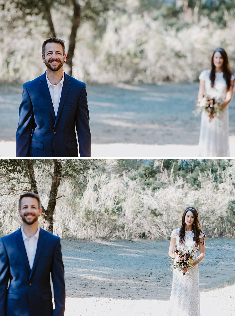 Bride and groom reveal at Marin County wedding