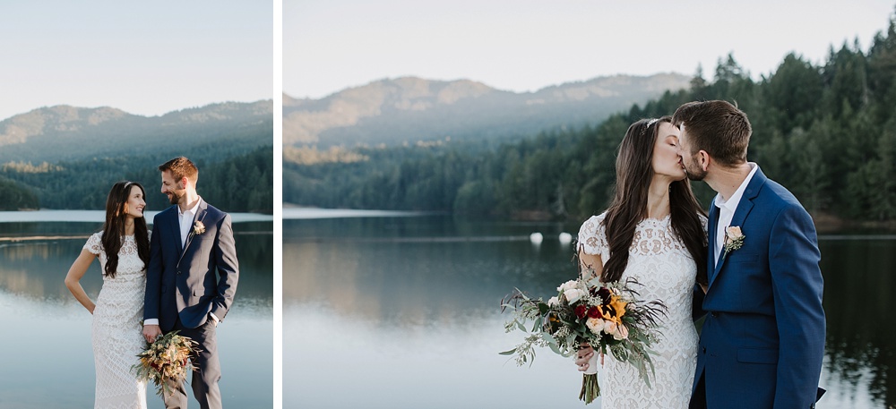 Lake portraits at Marin County wedding by amy thompson photography