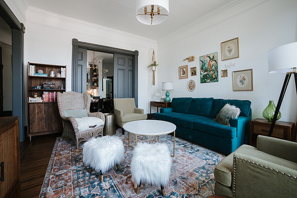 living room of rental home for professional lifestyle photographer by amy thompson photography