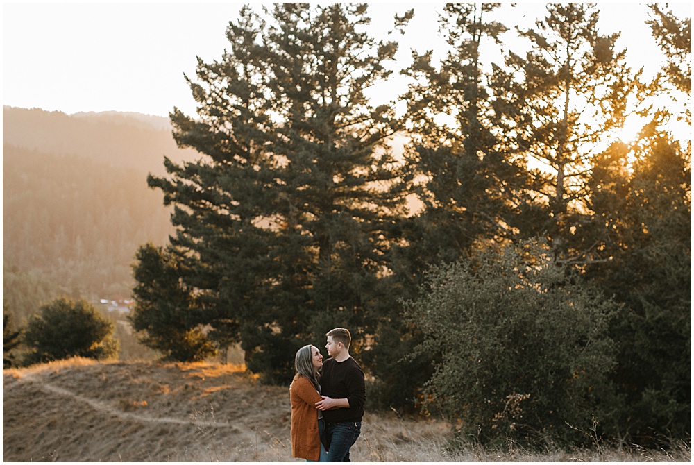 west marin engagement photography at sunset