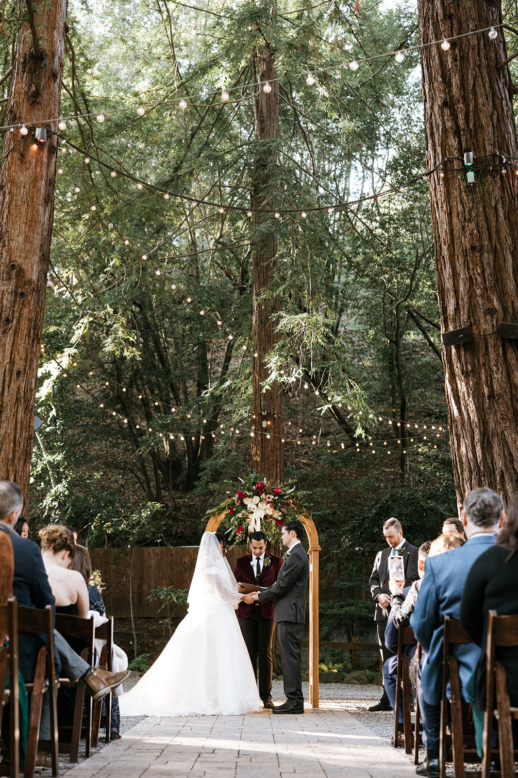 Bride and Groom married under the Redwoods